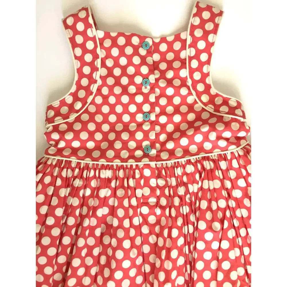 Matilda Jane Red‎ White Polka Dot Dress Girls Ruffle Hem Button Front Size 6